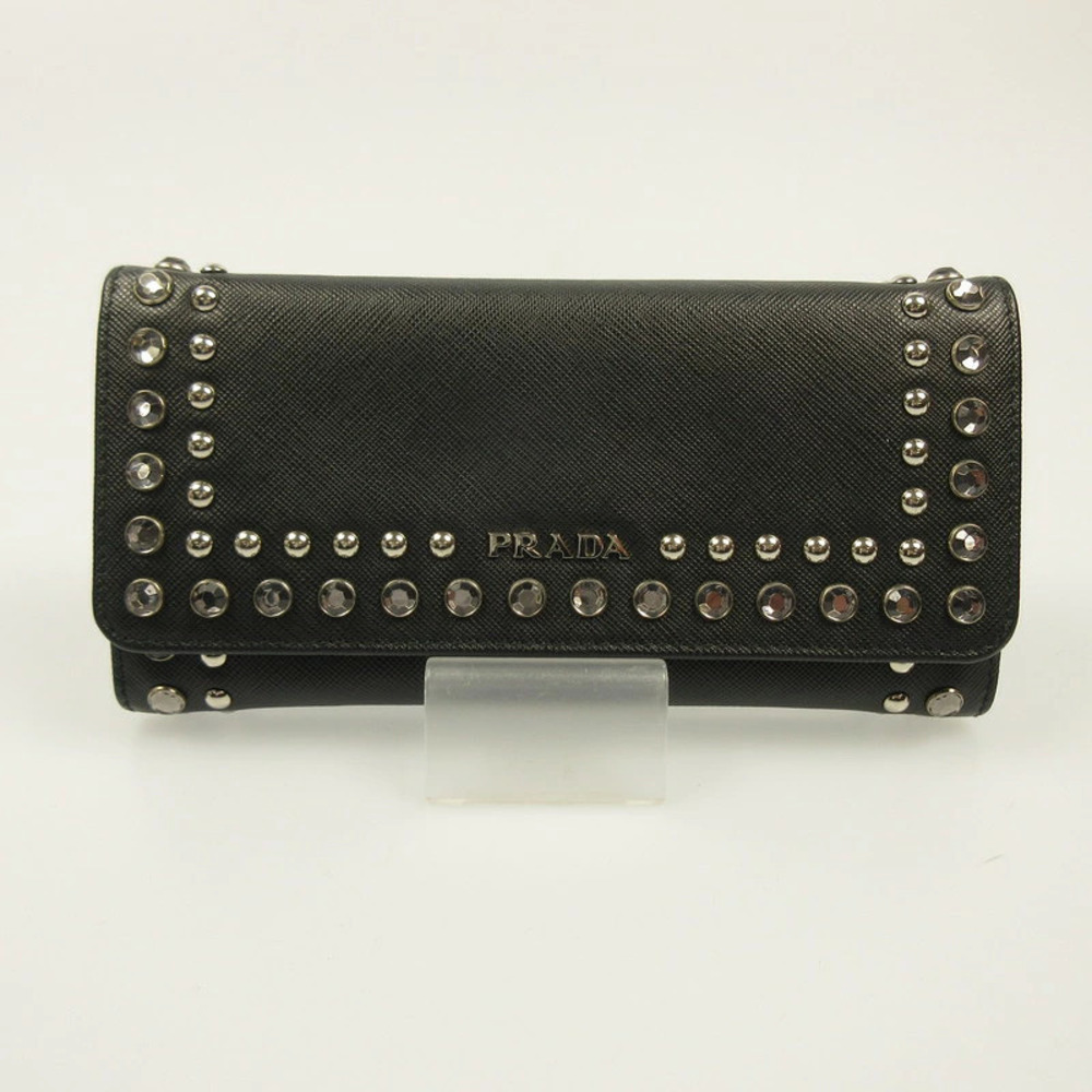 Prada Long Saffiano Wallet Black